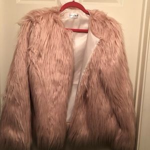 Pink furry fashion jacket